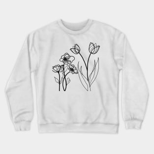 LINE ART FLOWERS Crewneck Sweatshirt